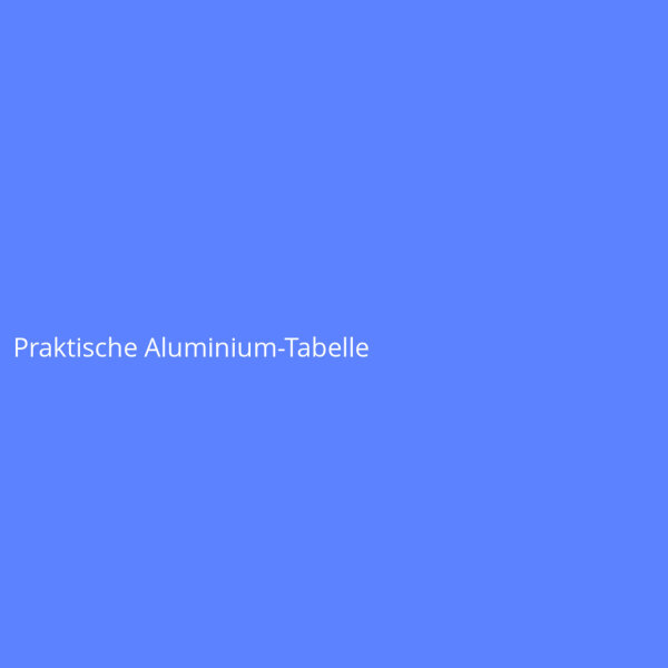 Praktische Aluminium-Tabelle